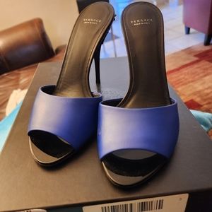 Versace Black and Blue Medusa Sandal